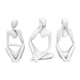 thumbnail image 2 of Figura de pensador abstracto de resina de 3 piezas, adorno decorativo de mesa hecho a mano Blanco, 2 of 9