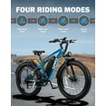 thumbnail image 4 of Qlife Racer Plus Electric Bike for Adults Peak 749W Motor Up to 19.8MPH, 4.0 Fat Tire Electric Mountain Bicycle with 48V 15.6AH Battery, 7 Speed Full Suspension Ebike(White), 4 of 6