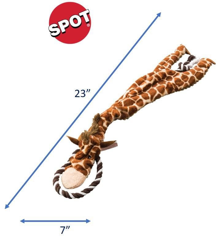 SPOT Skinneeez Extreme™ jouet pour chien sans rembourrage girafe avec corde à tirer