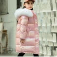 thumbnail image 2 of Mercatoo Girls Long Winter Parka Coats Padded Insulated 𝐅aux-F𝐮r Puffer Jackets Kids 𝗦now Ski down Outwear Quilted Warm Coats, 2 of 8