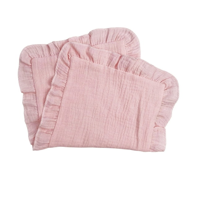 Baby Gauze Burping Towel for Newborns, 24 x 40 cm Soft Breathable Cotton, Ruffled Edge, Absorbent Multifunctional Handkerchief for Infants and Toddlers