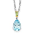 thumbnail image 6 of Auriga Fine Jewelry 925 Sterling Silver with14K Accent Rh-plated Sky Blue Topaz and Peridot Necklace for Women 20", 6 of 6