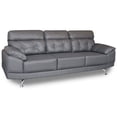 thumbnail image 3 of Sala de Piel Genuina Sofá y Love Seat ConfortoPiel  Dublin Gris Oxford, 3 of 9