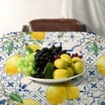 thumbnail image 3 of Vintage Lemon Tablecloth, Watercolor Yellow Lemons Blue Tiles Spring Summer Seasonal Print Table Cover for Holiday Picnic Party Dinner Table Decor 60x120in, 3 of 6