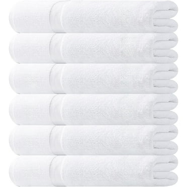 Wealuxe White Bath Towels 22x44 Inch, Cotton Towel Set for Bathroom, Hotel, Gym, Spa, Soft Extra Absorbent Quick Dry 6 Pack