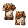 thumbnail image 1 of Fotbe Cartoon Cheetah With Attitude Pijama Estampada de 2 Piezas para Niños – Ropa de Dormir de Manga Corta Cómoda para Niños y Niñas, Camiseta y Shorts de Algodón-Small, 1 of 6