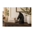 thumbnail image 5 of 9" x 12" Black Polystone Antique Style Head Horse Sculpture with Hitching Post and Gold Accents, by DecMode, 5 of 16