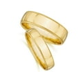 thumbnail image 3 of Pompeii3 Matching Gold His Hers Polished Wedding Band Ring Set, 3 of 5