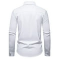 thumbnail image 4 of safuny Men's Slim Dress Shirt Long Sleeve Button Down Embroidered Casual Top White L, 4 of 7