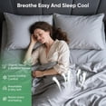 thumbnail image 2 of Luxury  Tencel & Viscose from  Cooling Sheet Set,Silky Soft Lyocell Sheets with Deep Pocket,  & Breathable Bedding with Pillowcases(Gray,California ), 2 of 6