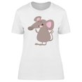 thumbnail image 1 of Cool Happy Mouse Cartoon T-Shirt Women -Image by Shutterstock, Female Medium, 1 of 2