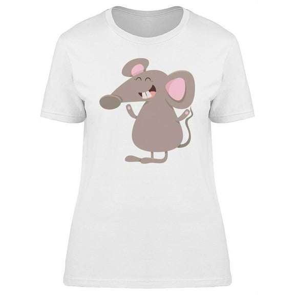 Cool Happy Mouse Cartoon T-Shirt Women -Image by Shutterstock, Female Medium