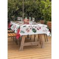 thumbnail image 2 of Outdoor Tablecloth with Umbrella Hole and Zipper, Christmas Poinsettia Rectangle Table Cloth 60x102 Inch Waterproof Tablecloth, Xmas Pine Fruit Berry Red Floral Picnic Table Cover for Patio Camping, 2 of 7