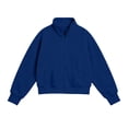 thumbnail image 4 of Fesfesfes Girls Full Zip Stand Collar Fleece Jacket with Pockets and Thumbholes, Casual Solid Color Top for Kids School Daily Wear Ages 5-15 Years, 4 of 7
