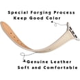 thumbnail image 3 of KOMI Slim Leather Bands Compatible with Apple Watch Band 38mm 40mm 41mm 42mm 44mm 45mm 49mm, Top Grain Leather Watch Thin Wristband for iWatch Ultra SE Series 9/8/7/6/5/4/3/2/1 Beige, 3 of 7