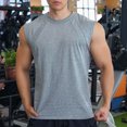 thumbnail image 2 of UVEASISHA Sleeveless Workout Shirts for Men Cotton Casual Muscle Tanks Big and Tall Athletic Tank Tops Solid Color Gym Running Shirt Gray XXL, 2 of 6