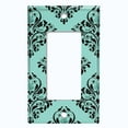 thumbnail image 5 of Metal Light Switch Plate Cover Elegant Teal Black Diamond Rose Damask DAM095, 5 of 13
