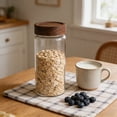 thumbnail image 4 of Glass Storage Jar With Bamboo Lid,Vintage Airtight Food Storage Containers For Kitchen Pantry,Decorative Glass Jar For Coffee Tea Sugar Snacks Candy Cereal Nuts And Flour(#A), 4 of 6