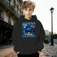 thumbnail image 2 of Kids Boys Girls 100 Days of School Sweatshirt - Letter Print Long Sleeve Preppy Back to School Hoodie, 2 of 4