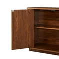 thumbnail image 5 of Demi Bonn Walnut 64" Sideboard TV Stand - Wave Pattern, Wooden Vertical Striped Storage Cabinet, 5 of 7