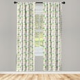 thumbnail image 2 of Ambesonne Luau 4-Panel Curtains, Hawaiian Hibiscus Leaves, 56"x63", Pale Pink Yellow Green, 2 of 4