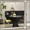 Black, variant on 31.5 inches Modern Round Dining Table, Sintered Stone Kitchen Table for 4 with Two-part Tabletop and Steel Pyramid Base, Furniture for Kitchen, Dining room, Black