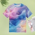 thumbnail image 4 of Purple Blue And Gold Wave Women's T-Shirt Short Sleeve T Shirts Tops Tee Ladies Loose T, 4 of 6