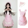 thumbnail image 2 of Adjustable Ruffle Maid Apron Kitchen Cooking Cleaning Apron Baking Aprons Headwear Maid Costume for Halloween Cosplay, 2 of 8
