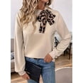 thumbnail image 6 of Female Bow-Knot Tie Neck Blouse Long Sleeve Shirt Color L, 6 of 9