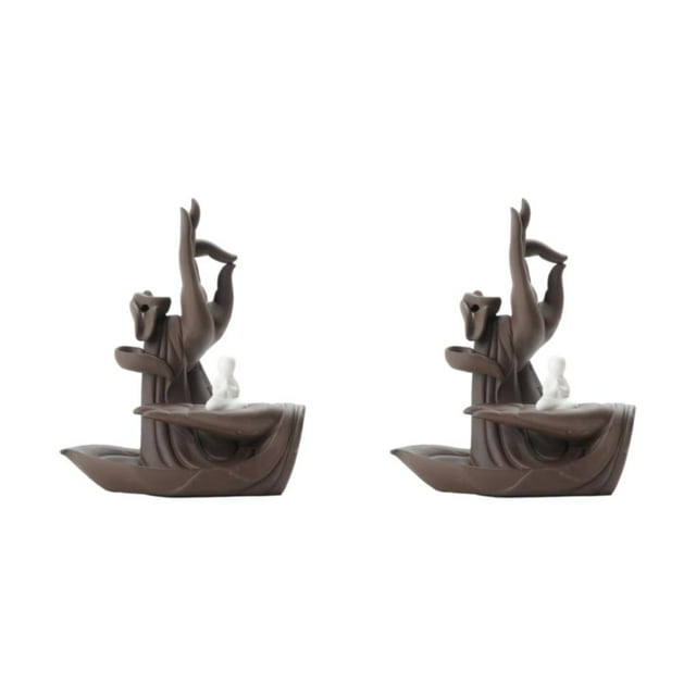 Yuarrent Incensario de incienso de loto de cerámica: adopte un estilo de vida simple y elegante saboreando Wuxiang Yunshui simple y elegante Wuxiang yunshui 2Conjunto
