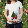thumbnail image 2 of gakvov Maternity Shirts For Pregnant Women Plus Size Mama Shirt Pregnancy Announcement Shirts Christmas T-Shirt Elk Snowman Cartoon Print Maternity Clothing Crew Neck Short Sleeve Pregnancy Top, 2 of 5