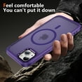 thumbnail image 3 of Dteck Magnetic Case for iPhone 14 & iPhone 13 6.1 Inch Compatible with MagSafe & Magnetic Car Phone Mount, Slim Translucent Matte Shockproof with Anti-Fingerprint Phone Case,Purple, 3 of 8