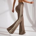 thumbnail image 6 of CHIUNL Retro Side Stripe Flare Leggings, High Rise Tummy Control Yoga Pants with Front Ankle Split, Slimming Sporty Tights for Gym & Streetwear (Coffee M), 6 of 6