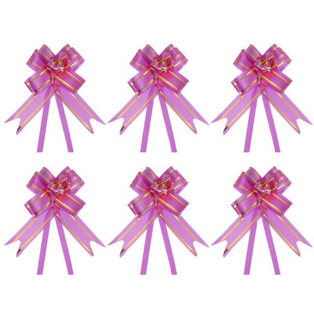 Unique Bargains 8' Pull Bows Gift Wrapping Pull Bow Gold Thread Style Baskets Present Bows Knot Ribbon Purple 100 Pcs