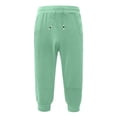 thumbnail image 2 of Huresd Men's Cotton Casual Shorts 3/4 Jogger Capri Pants Breathable Below Knee Short Pants with Three Pockets Light Green XL, 2 of 4