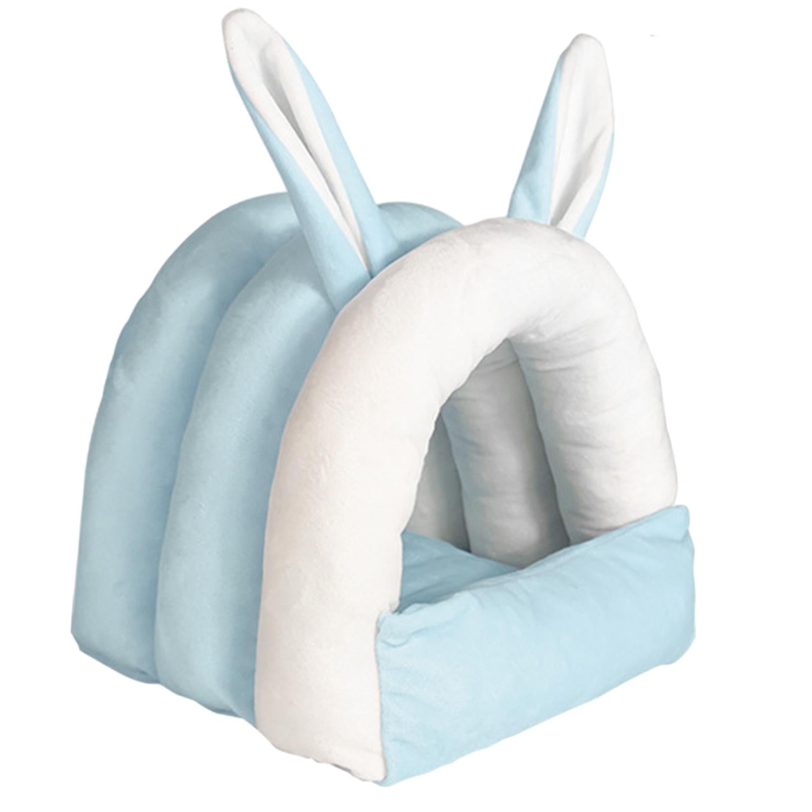 TOOYFUL Guinea Pig Cave Beds Rabbit Bed House Nest Comfortable Winter Warm Small Animal Hideout Bunny Bed for Bunny Ferret Chinchilla blue