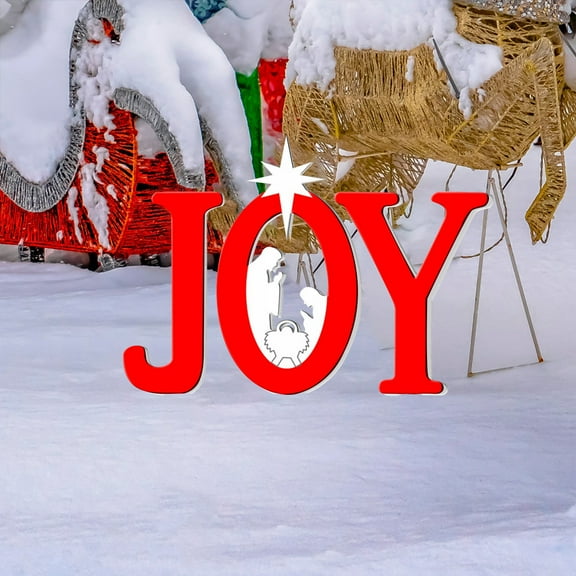 Small "JOY" Christmas Nativity Yard Decoration – 3-Piece Weather-Resistant Silhouette Set, Outdoor Holy Nativity Scene Sign for Garden, Lawn, Porch, Christmas Home & Holiday Décor