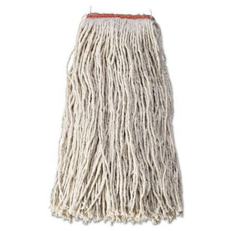 Rubbermaid FGF51800WH00 12-Piece 24 oz. Cotton/Synthetic Cut-End Blend Mop Head with 1 in. Band (White)