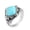 Silver Blue, variant on Men's Stainless Steel Vintage Personalized Synthetic Turquoise Stone Rings Thumb Pinky Ring Silver White Size 10