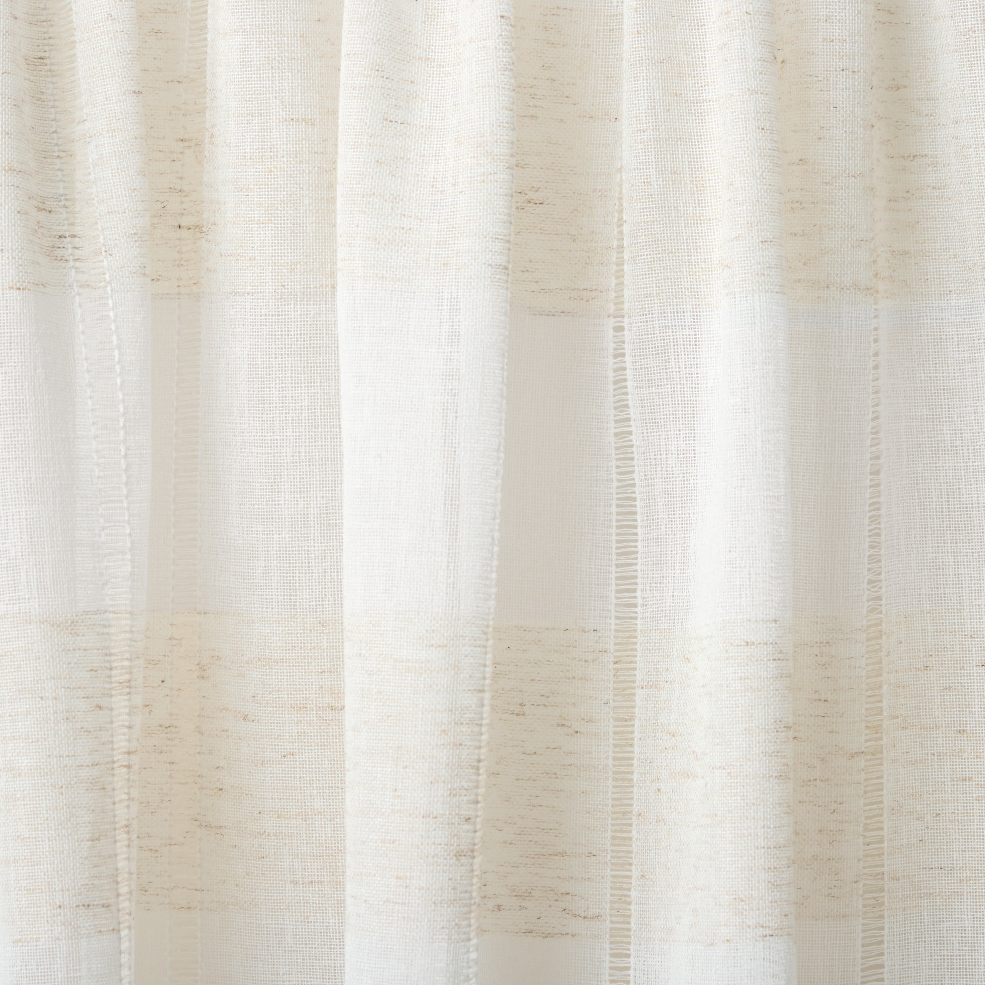 TOWN & COUNTRY BASICS Pax Semi-Sheer Stripe, Light Filtering Indoor Curtains 2-Pack Linen/White, 50"x96"