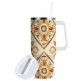 thumbnail image 3 of Victoria Bohemian Retro Floral 40 oz Tumbler Insulated&nbsp;Travel Mug Leak Proof Water Bottles Glasses Fits in Car Cup Holder, 3 of 8