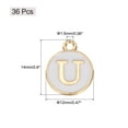 thumbnail image 2 of Uxcell 36pcs Pendants Letter Charm Initial Charm Alphabet U for DIY Necklace Bracelet Jewelry Making Gold & White, 2 of 6