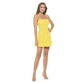 thumbnail image 2 of Women's Sleeveless Midi Cocktail Dress, Spaghetti Strap Sundress Flare Sexy Going Out Party, Spring Summer 2024(Yellow X-Large Size), 2 of 6