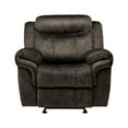 thumbnail image 2 of Fabric Upholstered Metal Reclining Club Chair with Center Console, Gray, 2 of 5