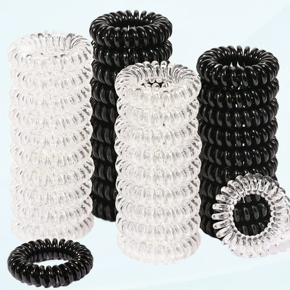 32Pcs Spiral Hair Ties, No Crease Coil Hair Ties, Telephone Cord Hair Elastics, Candy Colors Spiral Bracelets Ponytail Holders Hair Accessories for Women Girls