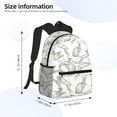 thumbnail image 4 of Vsdgher Hand Drawn Rabbit Print Unisex Large Capacity Bookbag Schoolbag Casual Daypack for High School/College/Teens/Travel/Work, 4 of 8
