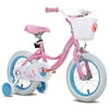 Joystar Fairy 16" Kids Bike w/ Training Wheels & Basket Ages 4 to 7, Pink & Blue