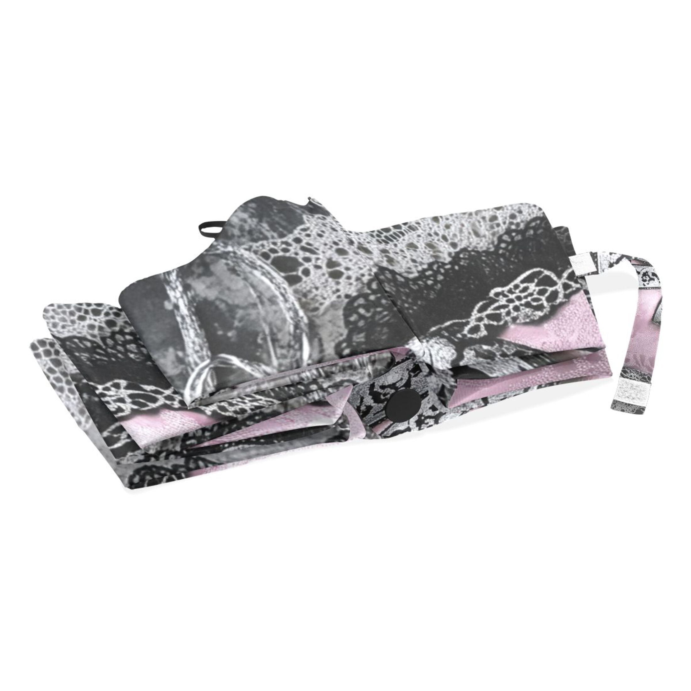 YAZAOO One-Touch Auto Open Close Rain Umbrella With Creative Heart Lace Bow Pattern