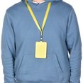 thumbnail image 6 of Uxcell Badge Holder 11x7.4cm Vertical PU ID Card Holder with Rivet Detachable Neck Lanyard Yellow, 6 of 6