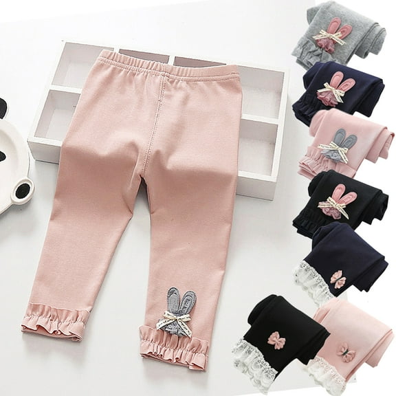 Gyratedream Baby Girls Bunny Skinny Pants Thin Leggings Trouser for Infant Toddler Kids Clothes, 6 Months-4 Years